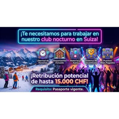 Trabajo en Suiza, muy bien pagado