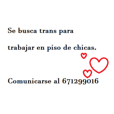 PLZA PARA TRANS, Q SEA FEMENINO Y RESPONSABLE